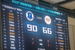 熱身賽：廣東全運(yùn)U22男籃輕取加拿大西三一大學(xué)校隊(duì) 王浩然16分