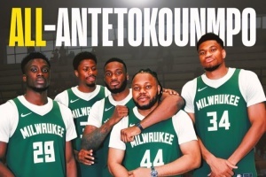 美媒曬五人全是字母哥陣容：踢足球的大哥也來湊數(shù)了