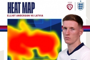 覆蓋范圍極大！英格蘭隊(duì)官方曬安德森對拉脫維亞熱區(qū)圖