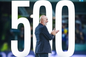 里程碑，意甲官方祝賀皮奧利意甲執(zhí)教500場