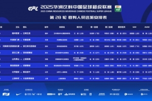 中超第28輪裁判：坦格舍夫執(zhí)法泰山vs海港，馬寧執(zhí)法國(guó)安vs海牛