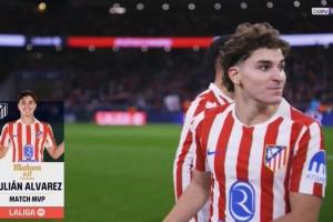 0球0助攻但送出6關(guān)鍵傳球！西甲官方：阿爾瓦雷斯當(dāng)選本場MVP