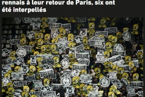 法媒：雷恩極端球迷看完球被50個(gè)南特極端球迷襲擊，警方逮捕6人