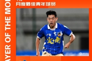 4次出場貢獻1球1助，李蘇達當選中甲10月最佳青年球員