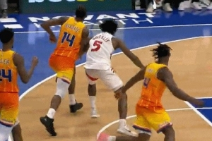 致勝搶斷？奎克利反擊沖擊轉(zhuǎn)身掉球 迪亞巴特回防直接搶斷！