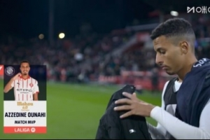 首開紀錄，官方：奧納西當選赫羅納1-1皇馬全場最佳球員