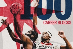 哈登成背景！奇才發(fā)庫(kù)利巴利生涯100帽海報(bào) 帽字母哥圖片卻是哈登