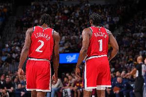 今天在萊昂納德上場但是哈登沒上的時間里 快船贏了33分！