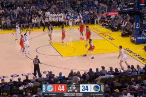 別把賽斯不當(dāng)……賽斯-庫(kù)里壓哨跳投+接球三分個(gè)人連得5分