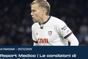 官方：卡利亞里球員費(fèi)利奇左膝重傷賽季報(bào)銷，意杯帶傷罰失點(diǎn)球