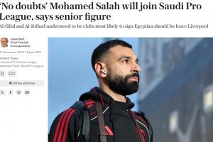 電訊報：沙特方面稱薩拉赫毫無疑問會轉(zhuǎn)會沙特，可能去新月或聯(lián)合