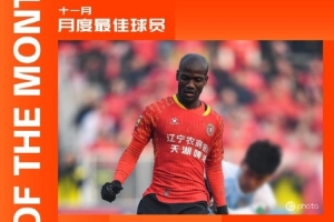 兩場比賽3球1助，安以恩當(dāng)選中甲聯(lián)賽11月最佳球員