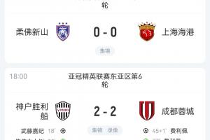 仍居倒數(shù)三位！蓉城海港均戰(zhàn)平排名不變 申花明日贏球也無法進(jìn)前8