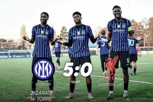 青年歐冠國米5-0擊敗利物浦，晉級該賽事32強(qiáng)