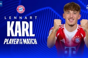 1進球3關鍵傳球，倫納特·卡爾當選拜仁3-1葡體一役全場最佳