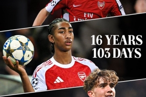 16歲103天！薩爾蒙是第三位代表英格蘭球隊(duì)在歐冠出場的U16球員