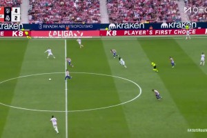 馬競5-2領(lǐng)先皇馬！巴爾韋德中場傳球失誤，格列茲曼單刀破門