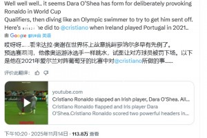 摩根：奧謝故意挑釁C羅早有先例了，他像奧運游泳選手一樣跳水